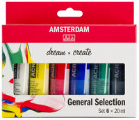 ROYAL TALENS Acrylfarbe AMSTERDAM General Selection, 6x20 ml