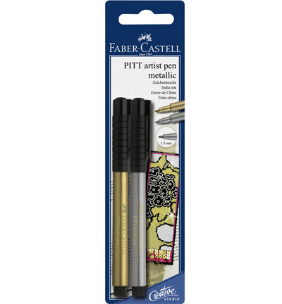 Zeichenmarker FC Pitt Artist Pen Brush Blister mit Gold und Silber