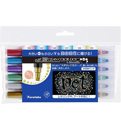 Zig Clean Color Dot Metallic 6-Farben-Set