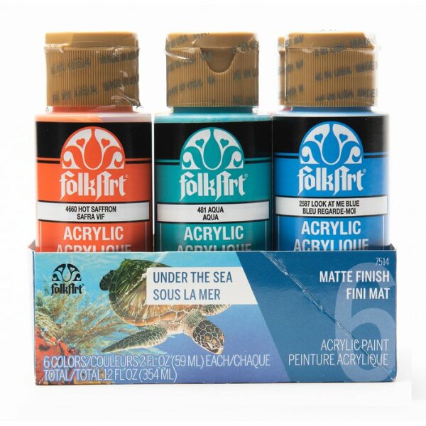 FolkArt Paint Set Acrylic 6 Color Under the Sea
